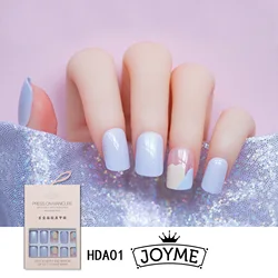 Nail wearing false nail finished square head short fresh Japanese and Korean style 30 piece boxed wearing kit set