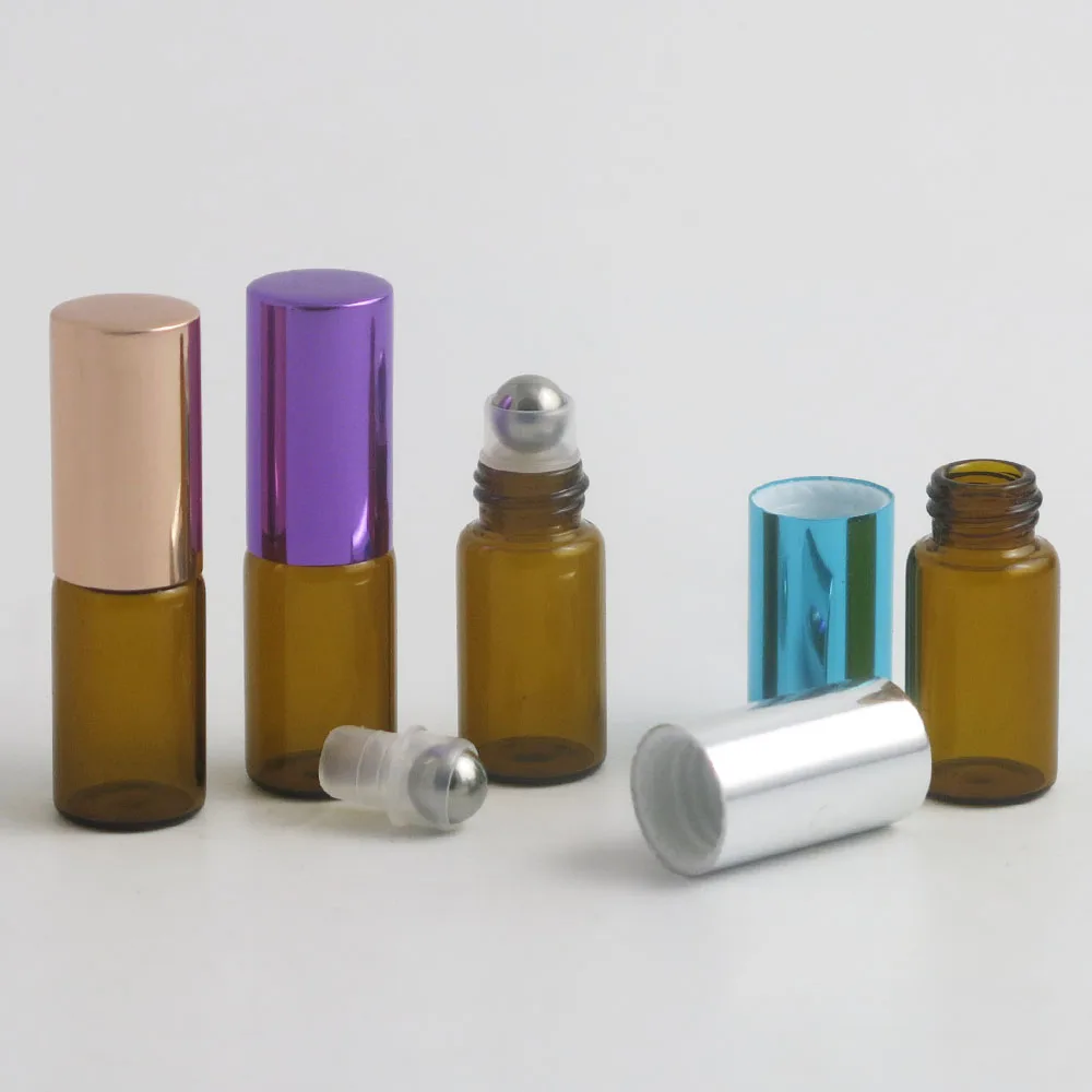  Высококачественный стеклянный роликовый флакон для духов с эфирным маслом роликовые флаконы металлической крышкой