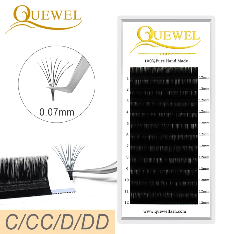 QUEWEL volume fans eyelash extension mixed lash extension trays volume eyelash extension korean