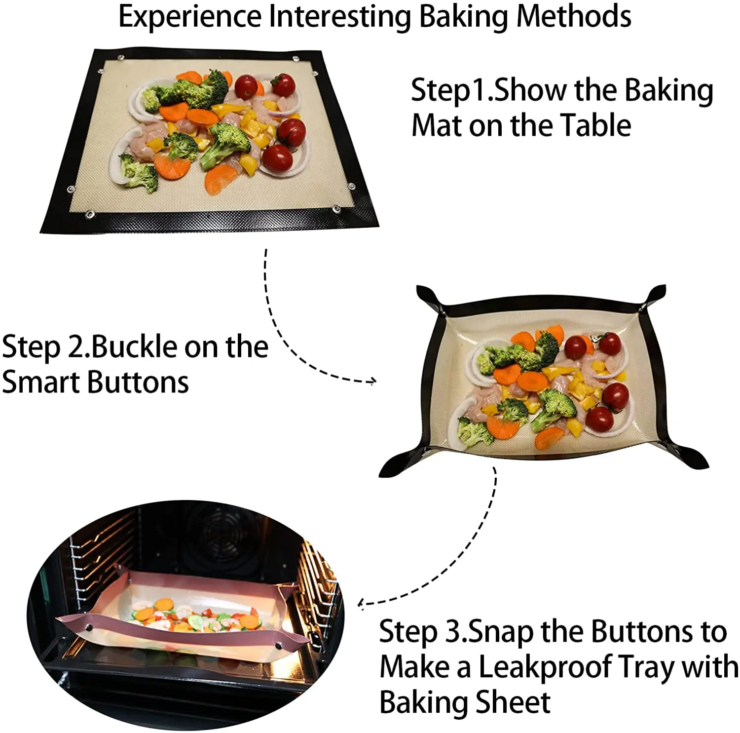 Easy Clean No Leak Fits Half Sheet Pans Non Stick Silicone Clear Baking Mat