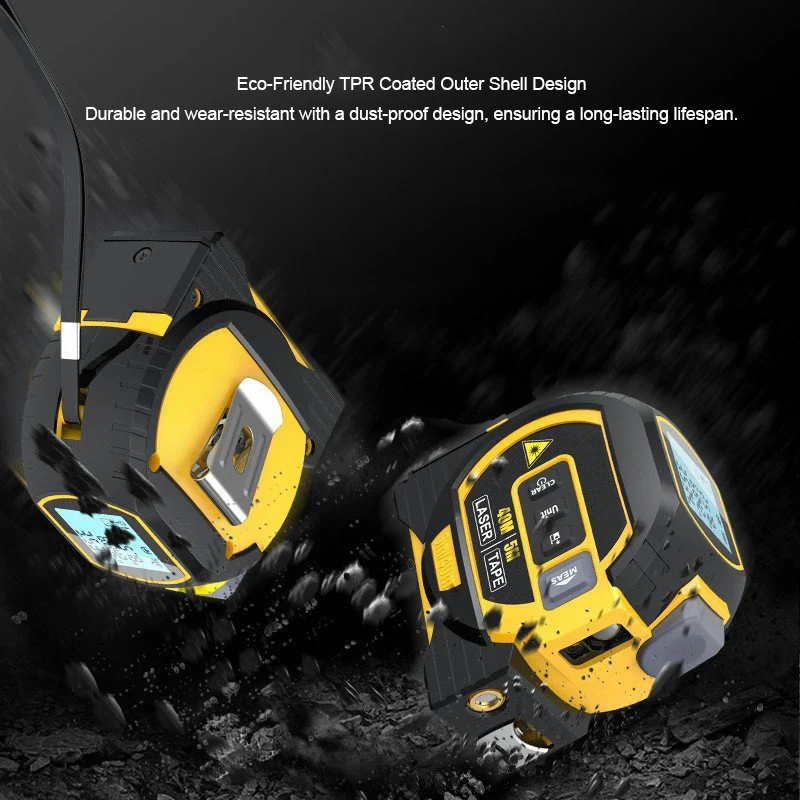 Electric Laser Distance Tape Mesure Measuring Device 3-in-1 in Ft Metric and Inches with LCD Digital