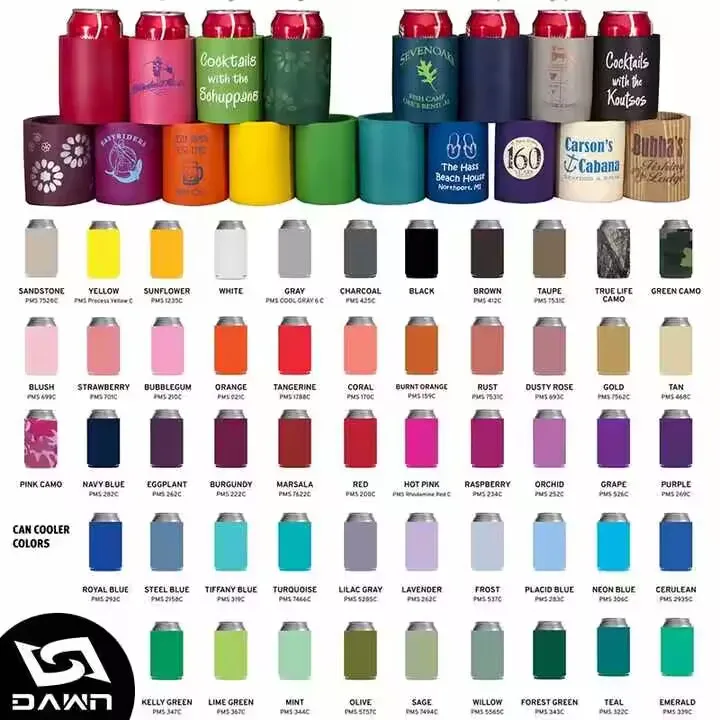 Wholesale solid Foam 12 oz beer coolers foldable insulated coolers can cover sublimation blank can kooize for Cans