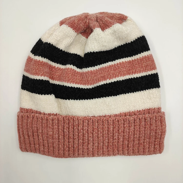 yarn dyed tip hat and scarf set neckerchief jacquard knitted hat stripe cotton neckerchief neckerchief scout custom