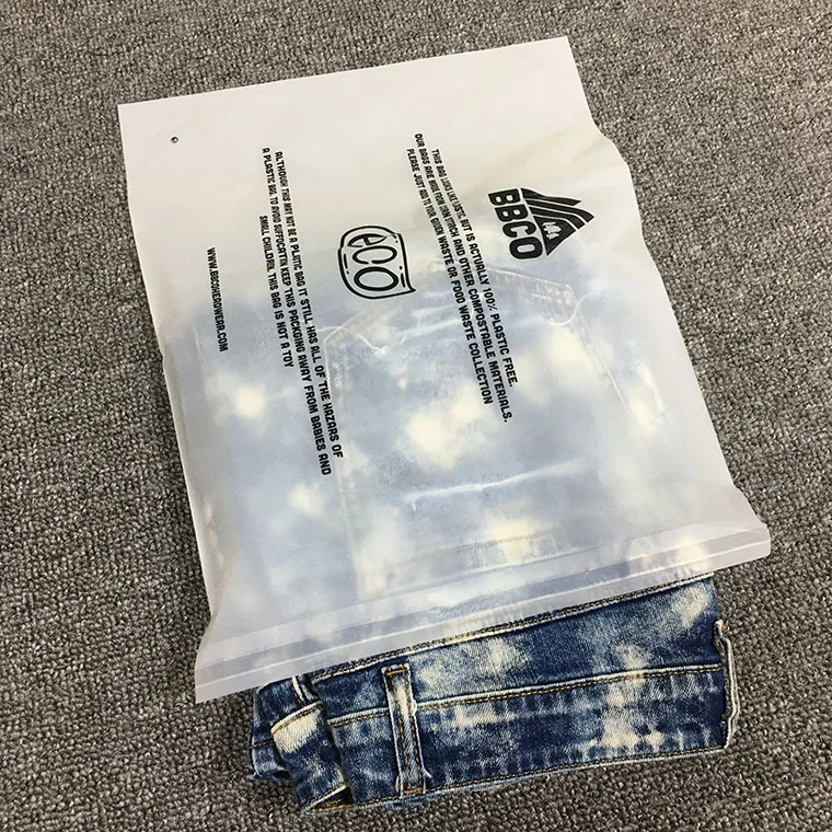 Custom Matte Frosted Packing Cornstarch Self Adhesive Seal Opp eva cpe Plastic Matte Pe Self-Adhesive Packaging Bags