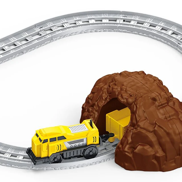 Electric Railway Toy Track Set Kids Plastic Race Train Set Tracks Rail Fast Speed Train Slot Toys