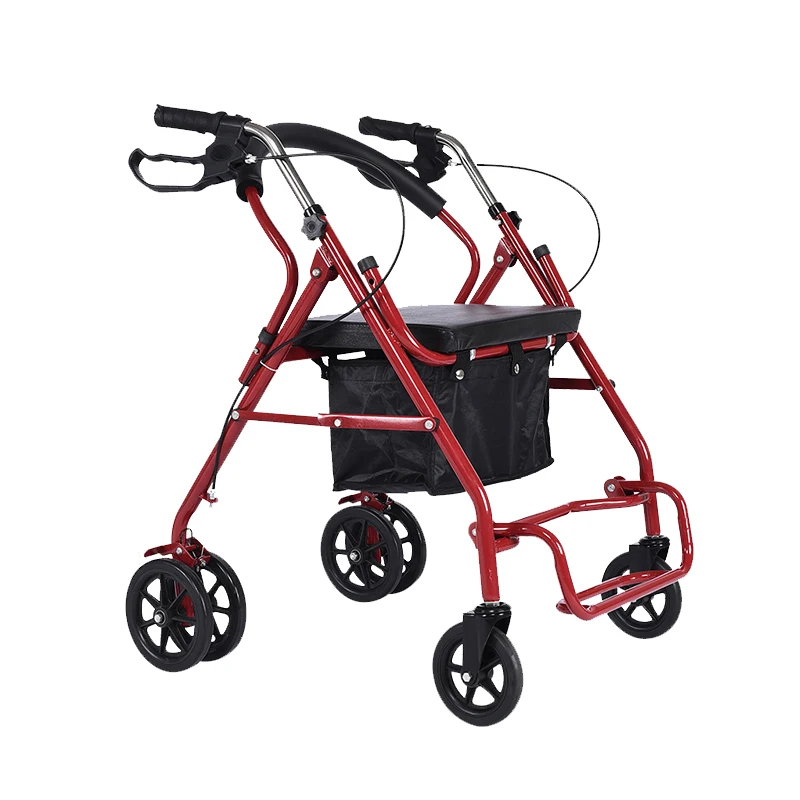 High-quality portable elderly walker foldable 7-inch wheeled elderly walker aid