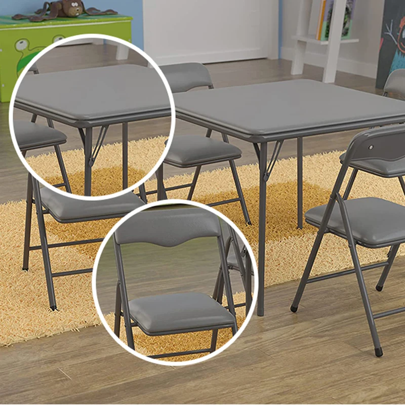 Table Chairs Set Card Table Folding Table 4 Sturdy Chairs Portable Dining Room 5 Piece Set