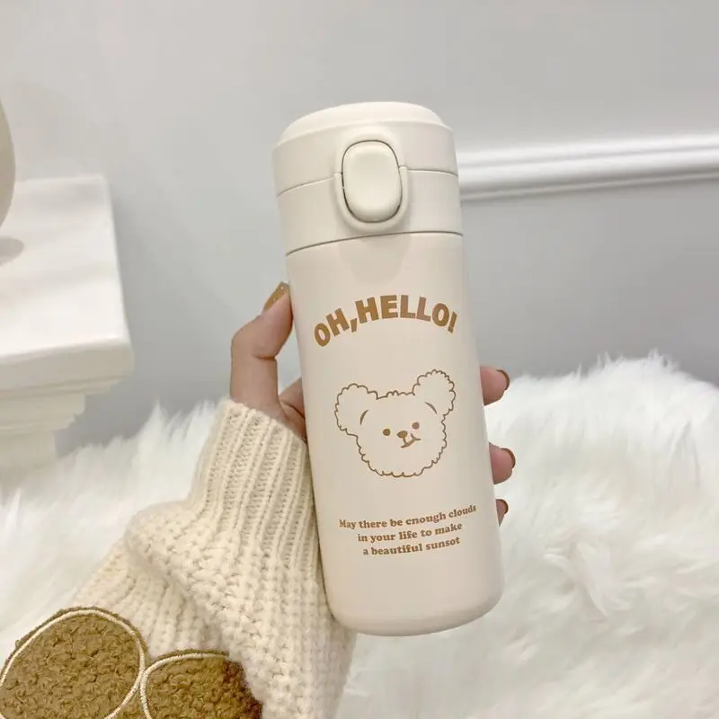High Standard Appearance Young And Cute Type Portable Simple Stainless Steel Thermos Mate Warmer With Lids Cup With Bag