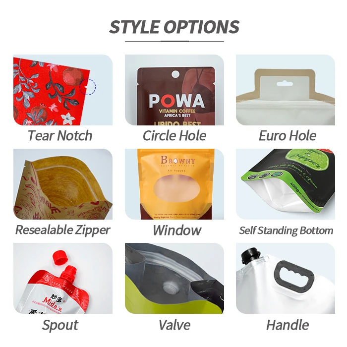 Reusable Composite Food Bag PE Transparent Plastic Bags Liquid Wine Fruit Juice Clear Nozzle Stand Up Pouch with Spout Handle