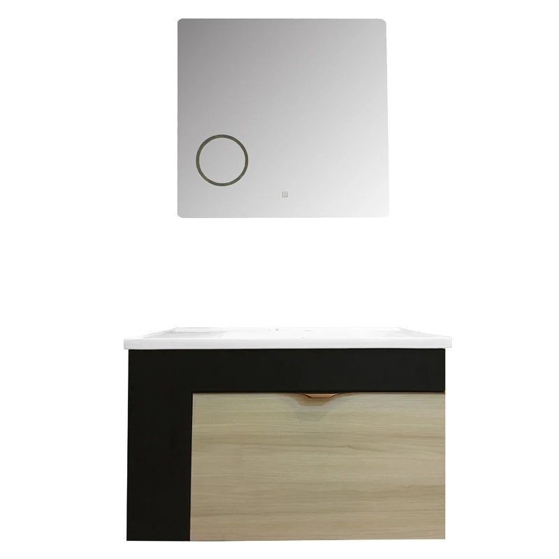 Modern Bath Waterproof LED Mirror Wooden Wall Mounted Bathroom Vanity Bathroom Cabinets With Basin