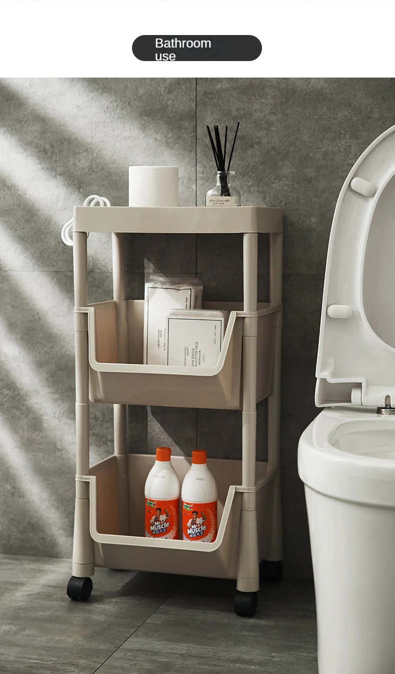 Multiple layers  kitchen vegetable food storage rack Bathroom tidy storage shelf