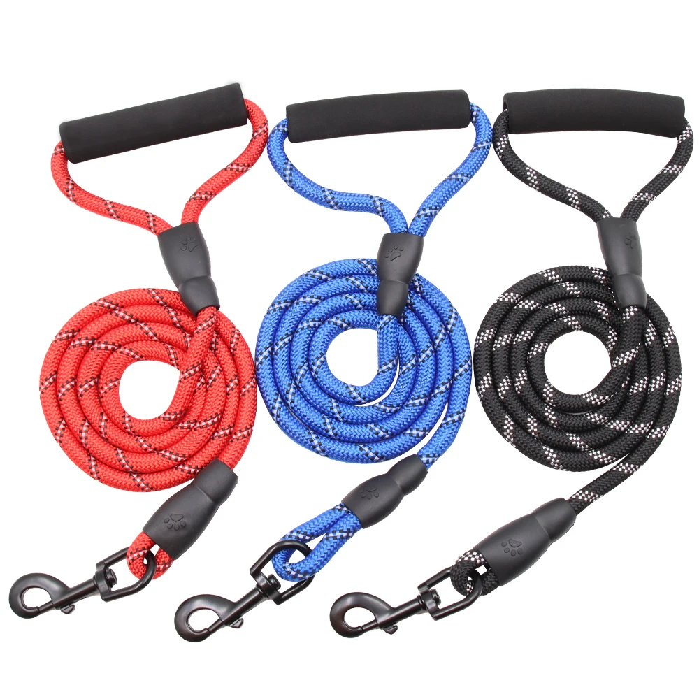 Casepert Pet Hand Holding Rope Reflective round Nylon Rope Dog Leash Dog Traction Belt Twine Rope Dog Leash Durable Heavy
