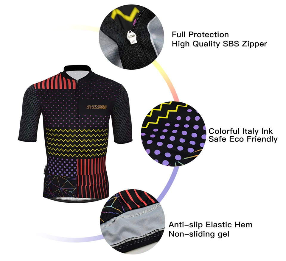 Darevie Reflective Sleeves MTB Manufacturer Safety Design Bicycle Jersey Cycling Men