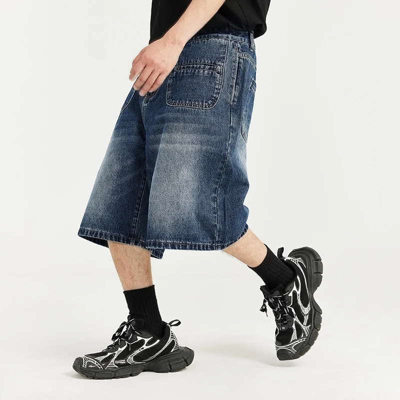 QUICKSHOW Denim Jeans Front Pocket Shorts Men Streetwear Manufacturer Baggy Jorts Jeans Shorts