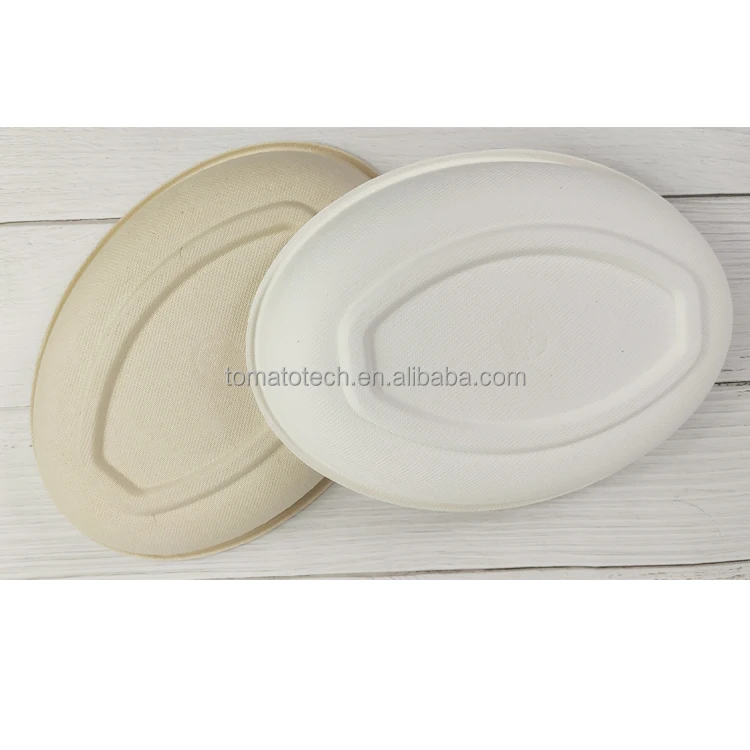 
900ml oval natural disposable salad 24 oz compostable sugarcane Bowl 