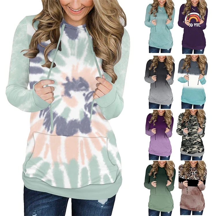 
2020 Autumn women long hoodies printed oversized Loose jogger hoodie sweatshirts ladies 