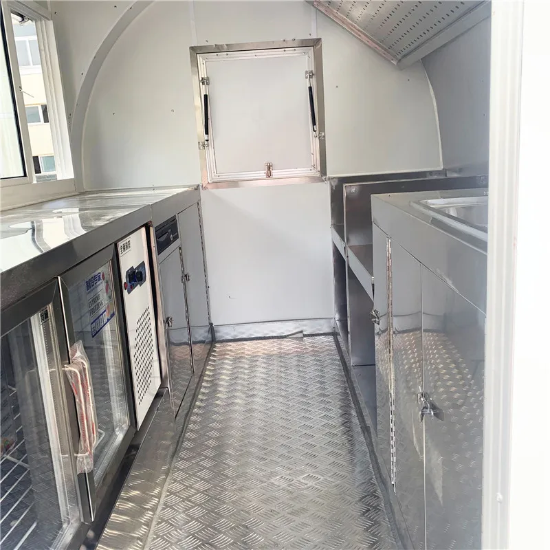 Retro Caravan Catering Fast Coffee Pizza Bar Ice Cream Bbq Chicken Mini Europe USA Concession Cart Van Mobile Food Truck Trailer