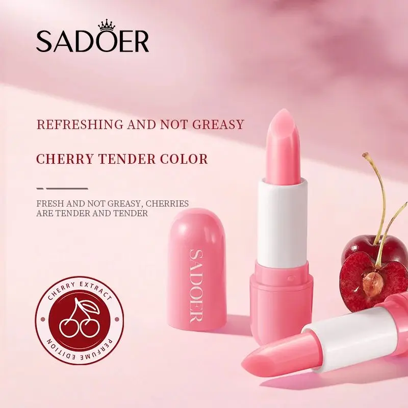SADOER Private Label Avocado Cherry Vegan Natural Organic Fruit Lips Moisturizer Exfoliating Spf Lip Balm Chapstick Cosmetics