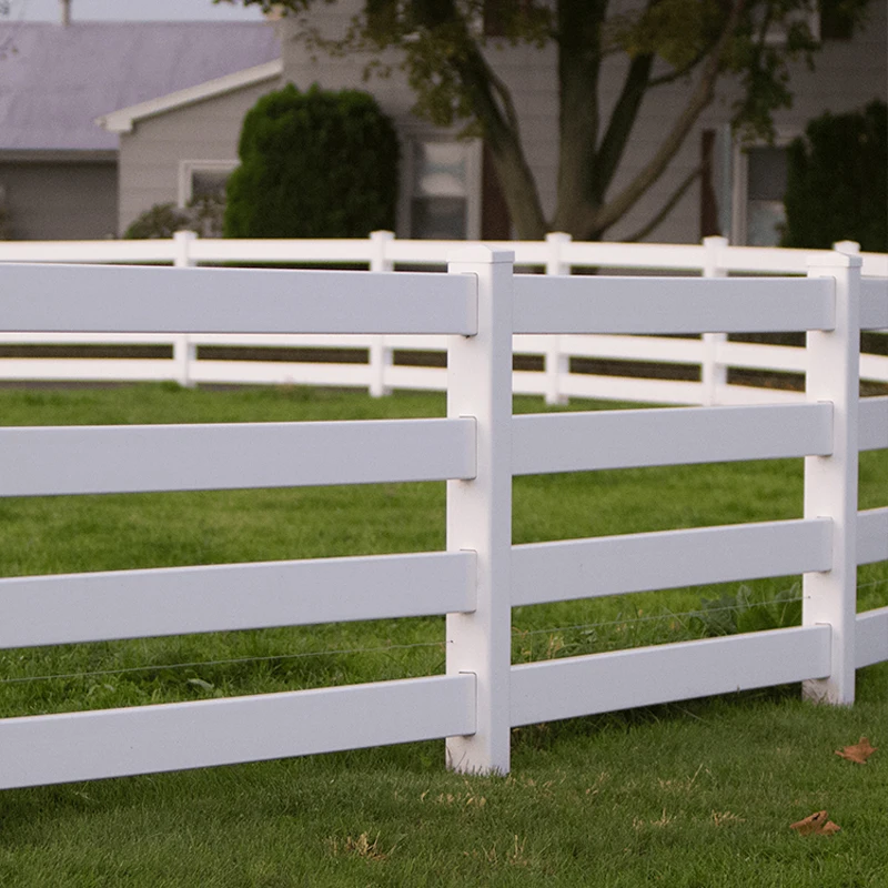 FenTech plastic vinyl horse paddock fence post ,3 rail pvc horse fence