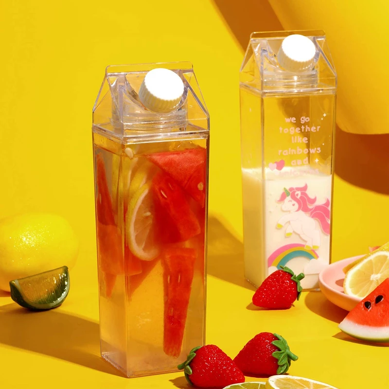 
Wholesale Custom 1 Liter Plastic Fancy Drinking Milk Carton Water Bottle Plastic Mineral Water Bottle 