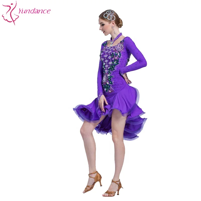L-16513 Plus Size Sexy Latin American Dancing Dresses, Women Girls Competition Performance Dance Dress Ballroom Latin