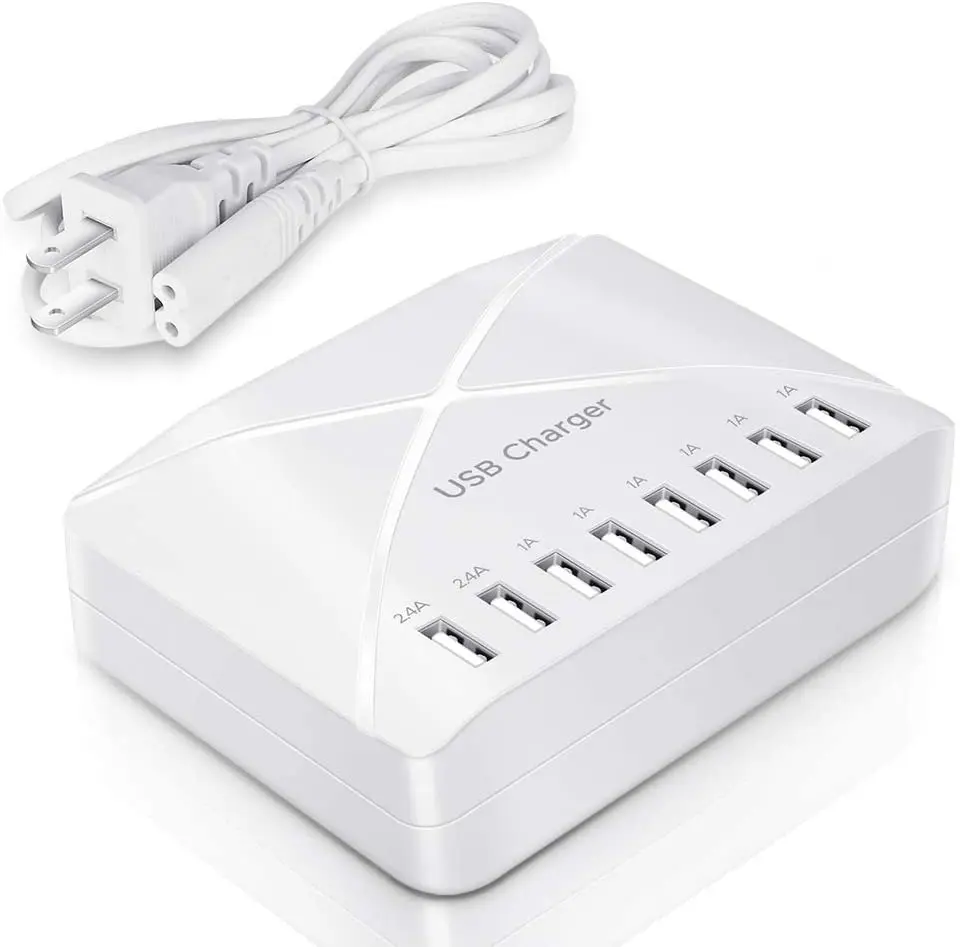 Multi Port USB Charger Station,8-Port Desktop Multi USB Charger USB Charging Hub with Smart Detect