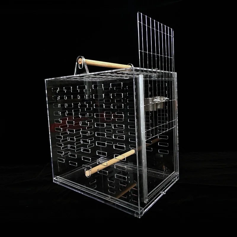 Factory custom large clear transparent pmma plexiglass acrylic pet bird parrot breeding house cage box square acrylic bird cage