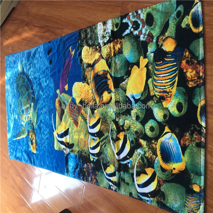 Cheap Price Promotional Cotton Beach Towel Custom Logo Full Color Reactive Sublimation Digital Screen CMYK Printed Pool Towels