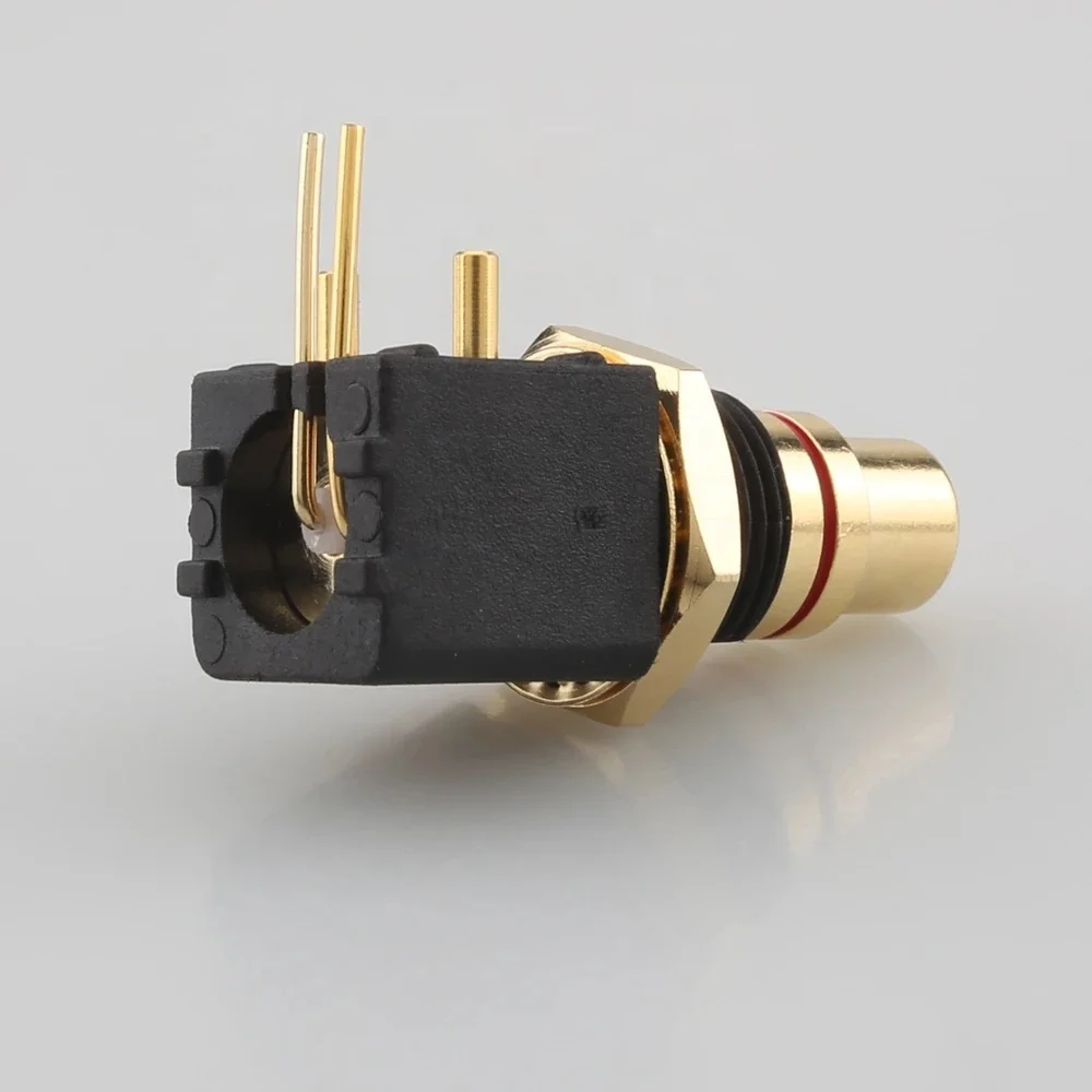 4PCS HI-END PCB Panel Mount RCA Gold Socket Female Jack Audio Video AV Connector LR255