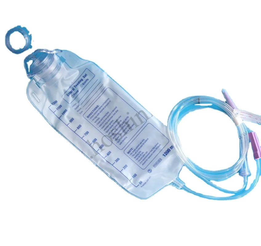 Medical Gravity Enteral Feeding Bag For Pump Set / 1000ml & 1200ml