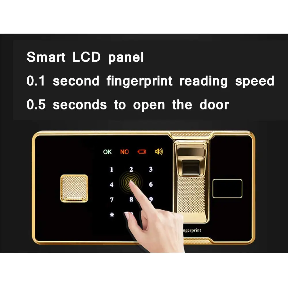 Zhenzhi  Electronic Security Safe Box Fingerprint Biometric Wall Safe Lock Box Cash Strong box