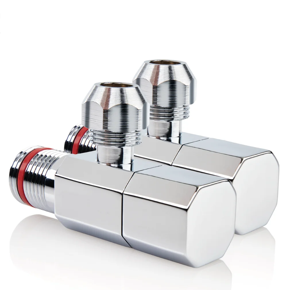 Kitchen Bathroom Corner Control Valve Polished Chrome plated Luxury Brass Angle Valve for wall mounting quarter turn 1/2 Inch