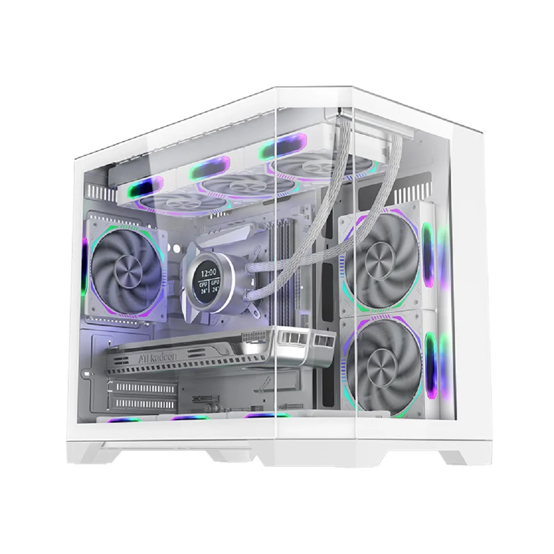 Высококачественный трехсторонний закаленный стеклянный корпус Micro ATX Mid Tower игровой чехол для настольного ПК процессора