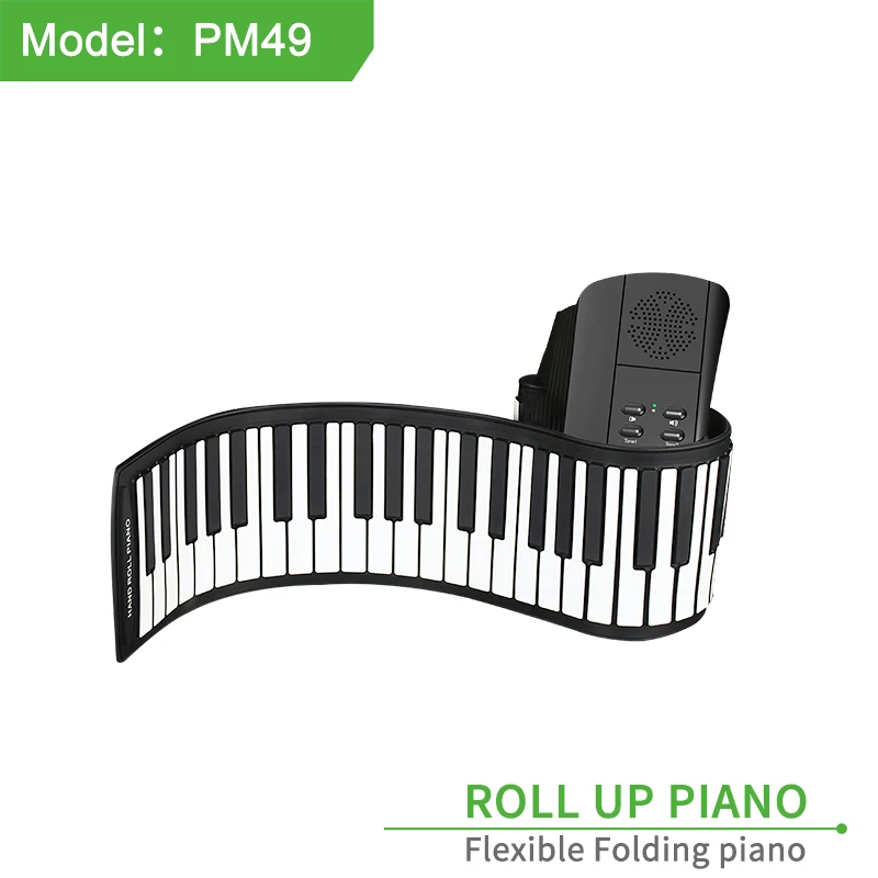 Newest 49 keys roll up piano for lower price silicon piano USB piano