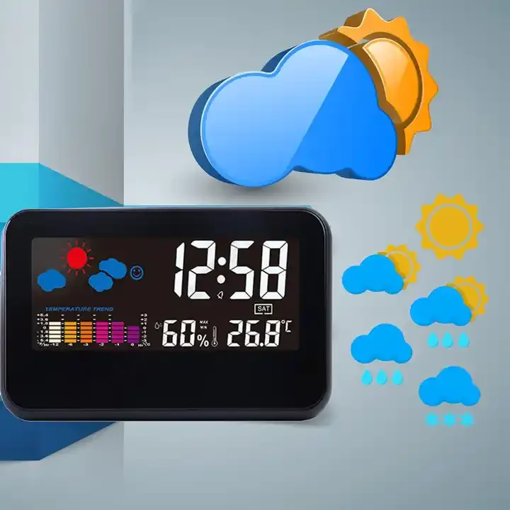 Smart Control Wireless Color LCD Weather Station Alarm Weather Barometer Thermometer Hygrometer Clock