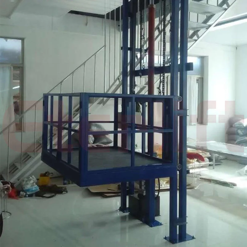 Warehouse Guide Rail Cargo Lift Platform Freight Elevator hoist Price