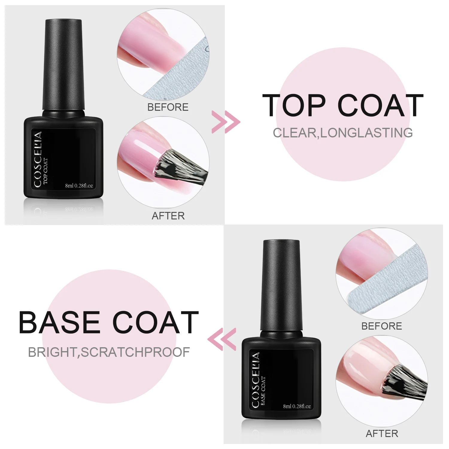 Clear oem private label resin nail uv gel organic base coat no wipe top coat gel polish professional nail supplies