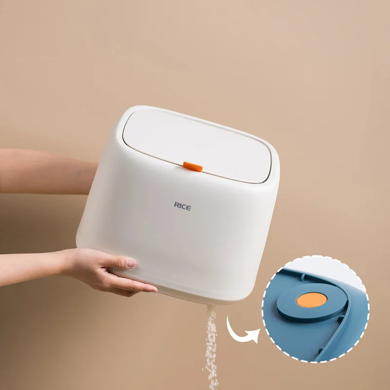 10kg Plastic Kitchen Cabinet Rice Storage Food Containers Box Rice Bucket With Lid