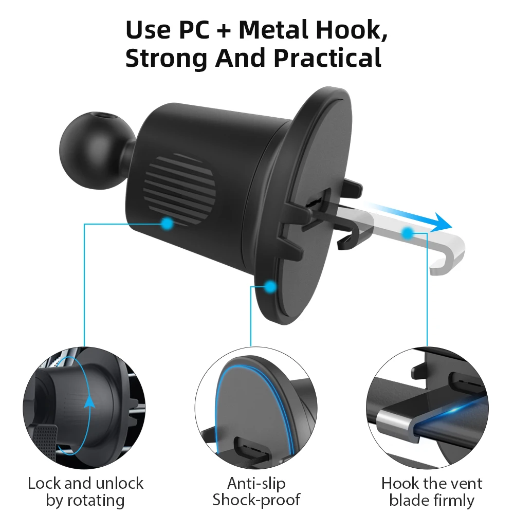 Adjustable bracket magnetic 15W fast wireless charging car phone holder mobile phone holders with charger for car air vent