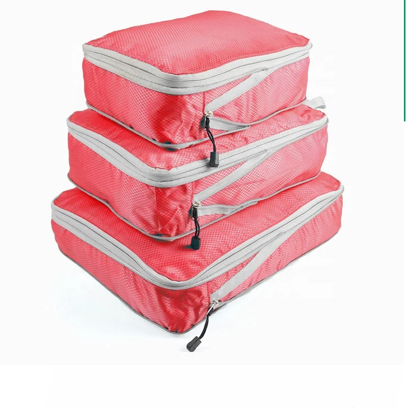 Nylon Packing Cubes Travel Pouch clothes Storage Sack bag Custom Luggage Organizer Compression Bag travel organizer bag set