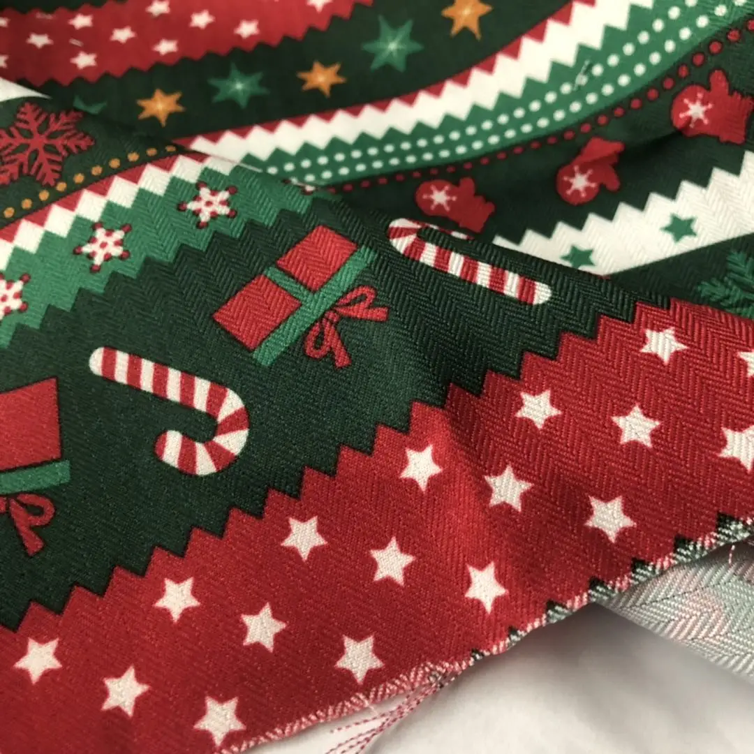 2020 new printed pattern available 100 polyester brushed fabric Christmas decoration