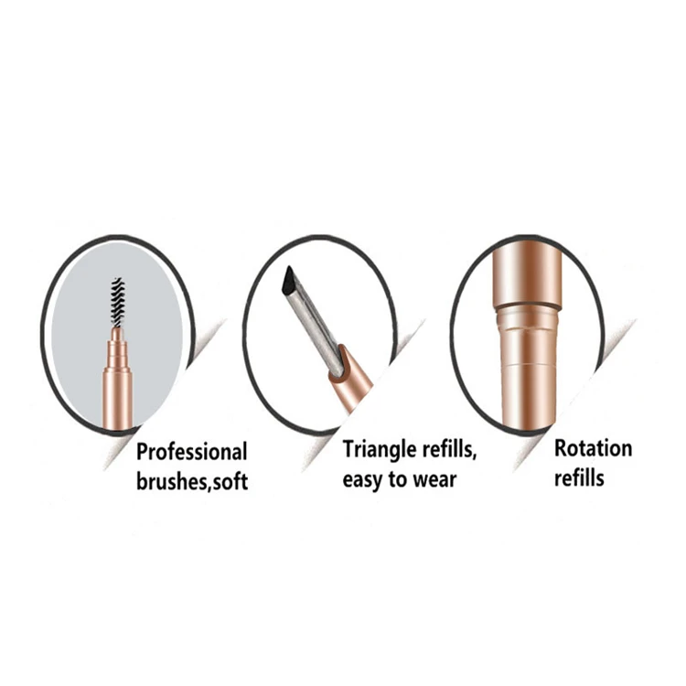 
Custom logo eye makeup eyebrow pencil waterproof automatic eyebrow pencil with brush private label 