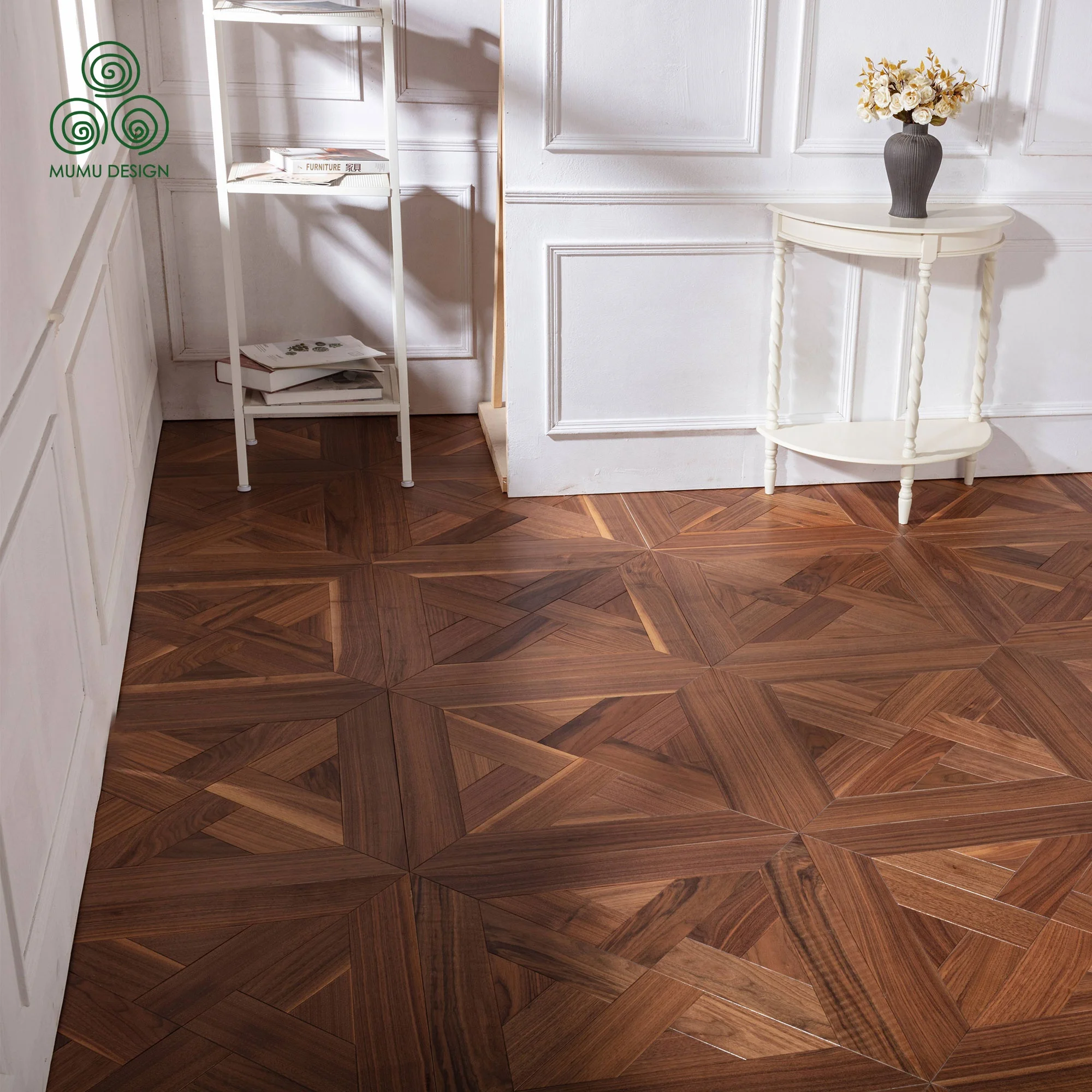 MUMU Modern Artistic Three Layer Engineered Wooden Solid Wood Oak Light Wood Parquet Flooring