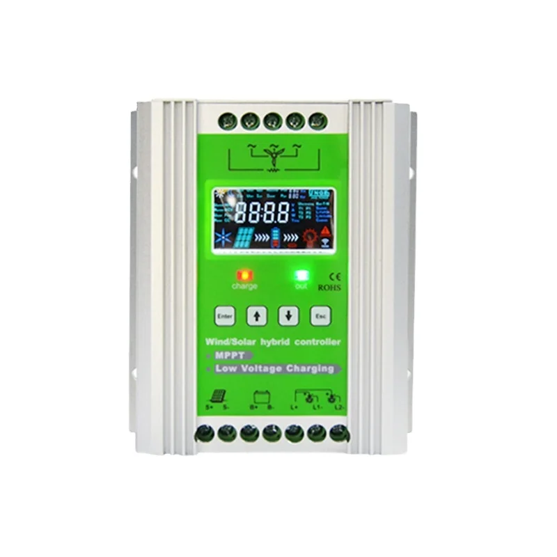 12V 24V intelligent wind and light dual input charging controller RS485 wind  solar hybrid  charger controller