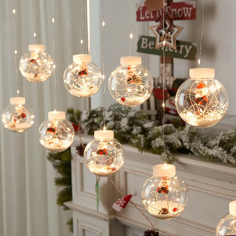 Hot Novelty Transparent Christmas Tree Decoration supplies hanging ball with LED lights Christmas ornaments for holiday decor