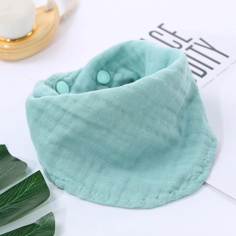 5 Color Organic Cotton Bib Amazon Hot Sale Wholesale Super Soft Muslin Bamboo Cotton Bib Triangular Bibs