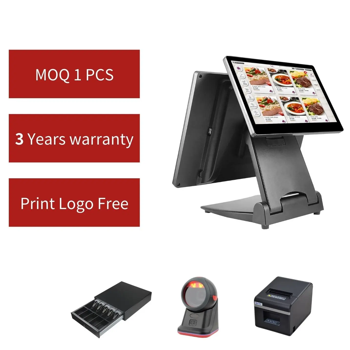 SysePOS 15.6'  POS System All Aluminum case Cash Register capacitive touch screen point of sale second display optional