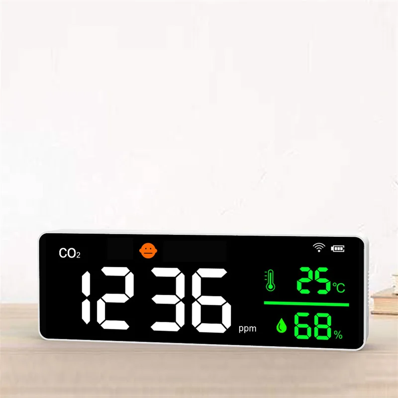 TUYA Wi-Fi подключение инфракрасный настенный кронштейн для телевизора CO2 PPM будильник метр качество воздуха в помещении монитор углекислый газ co2 детектор