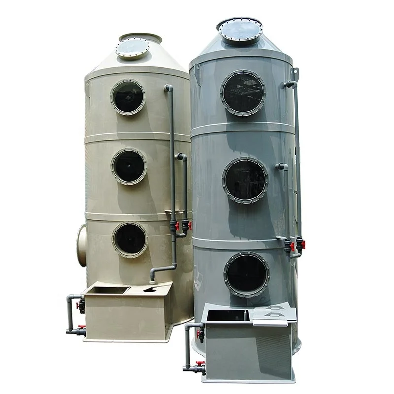 Fume ,acids, soluble gasses, chemicals, and odor remove by vertical shapep packed Bed Wet Scrubber/gas washers /scrubbers system