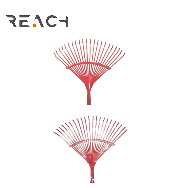 22 Teeth steel adjustable garden grass leaf rake with folding head for cleaner